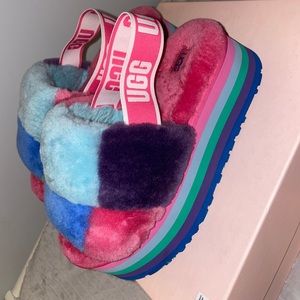 UGG platform sandals size 7 multi color